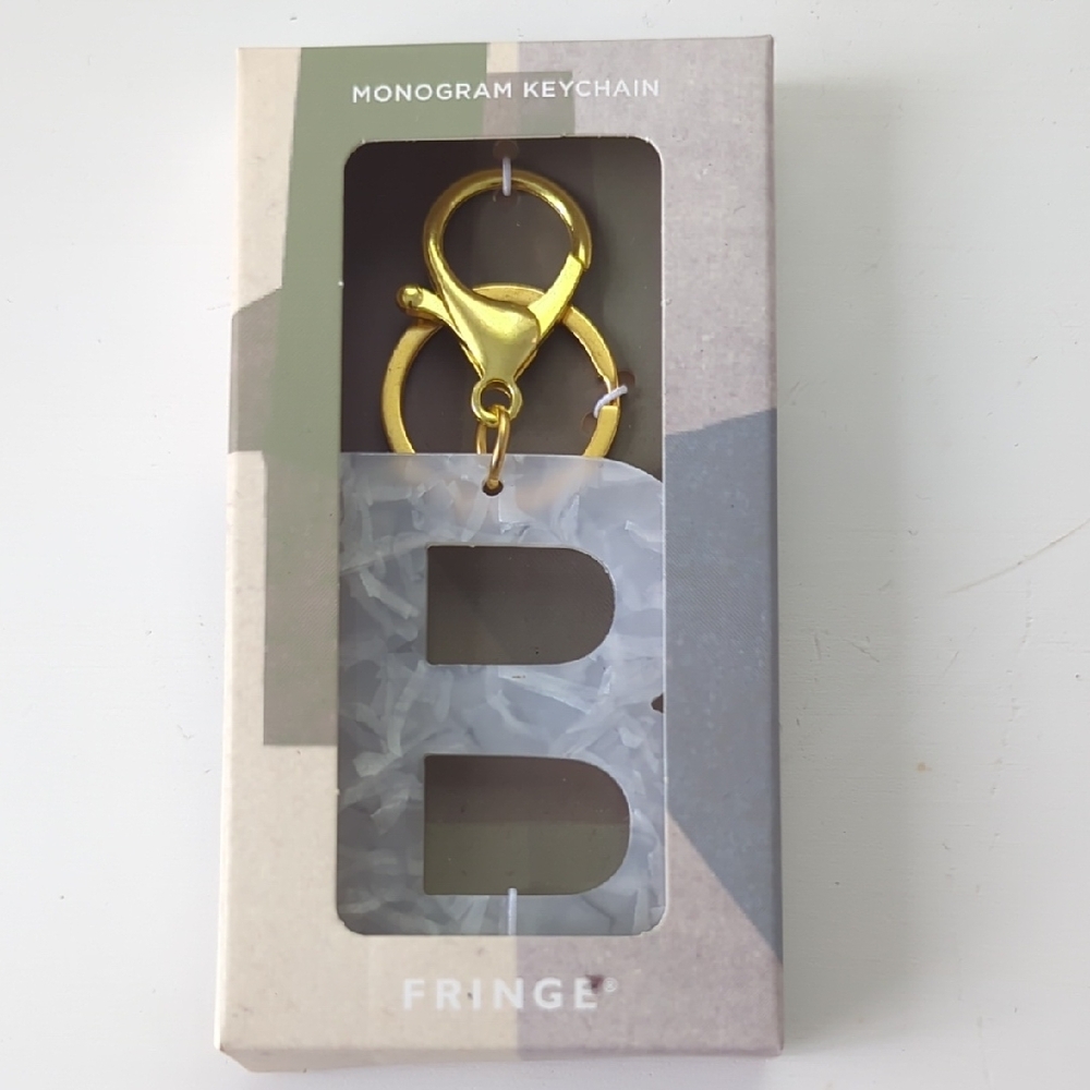 Fringe Studio Gold Monogram Keychain - Letter B